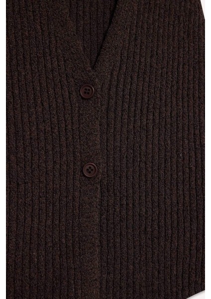 Coool Slim Fit Dar Kesim Düğmeli Triko Yelek D3584AX25SP