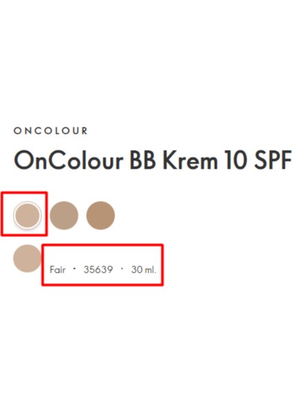 Oncolour Bb Krem 10 Spf Fair 35639 fiyatları
