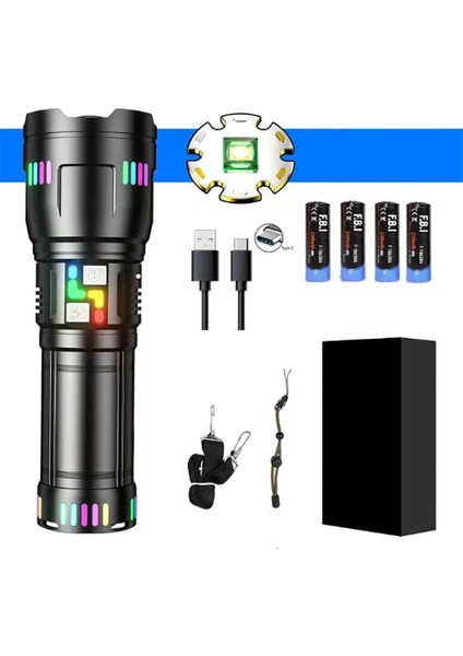 Pro F-3002 Alüminyum Tg LED Gece Şeritli Type-C Şarjlı El Feneri ( Lisinya ) fiyatları