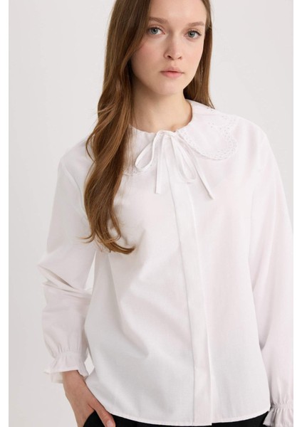 Regular Fit Poplin Uzun Kollu Gömlek Tunik E4355AX25SP