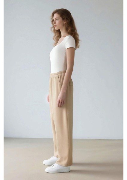 Esnek Belli Basic Düz Harem Pantolon E4359AX25SP