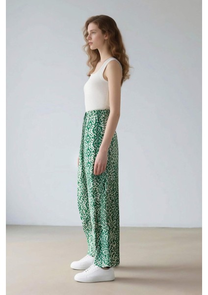 Regular Fit Geniş Bol Paça Desenli Palazzo Pantolon D4631AX25SP