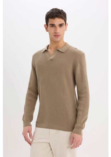 Standart Fit Polo Yaka Triko Kazak E6752AX24WN