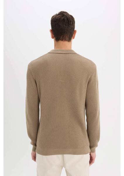 Standart Fit Polo Yaka Triko Kazak E6752AX24WN