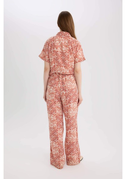 Regular Fit Geniş Bol Paça Desenli Pantolon D4631AX25SP