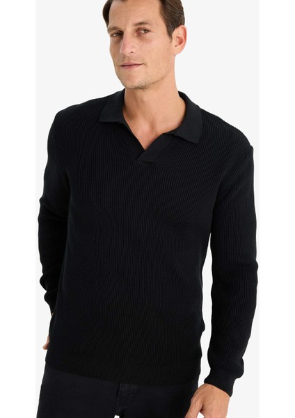 Standart Fit Polo Yaka Triko Kazak E6752AX24WN