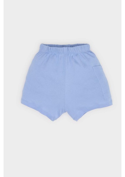 Erkek Bebek 2'li Takım Araç Baskılı Kısa Kollu Tişört Beli Lastikli Şort