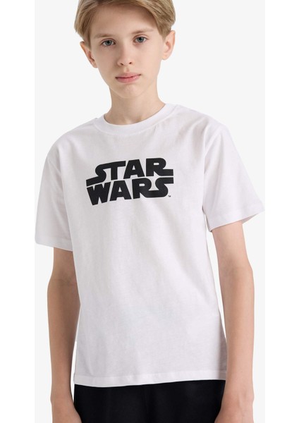 Erkek Çocuk Star Wars Bisiklet Yaka Kısa Kollu Tişört E4825A825SM