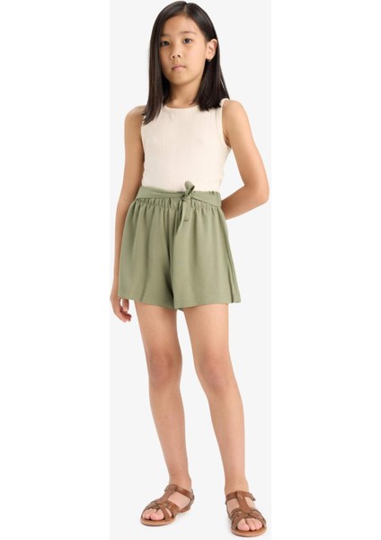 Kız Çocuk Beli Lastikli Şort E6691A825HS