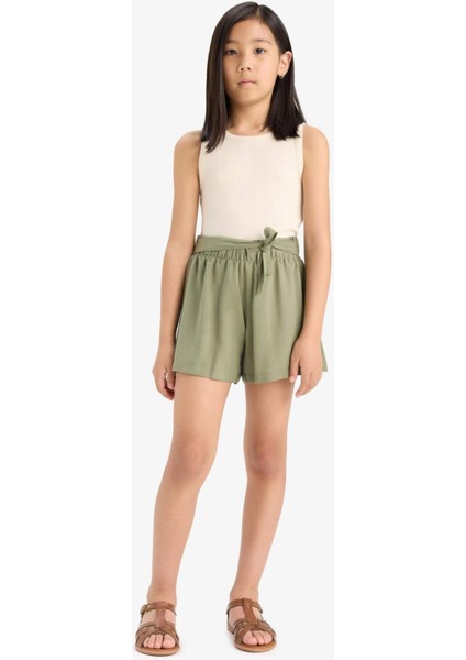 Kız Çocuk Beli Lastikli Şort E6691A825HS