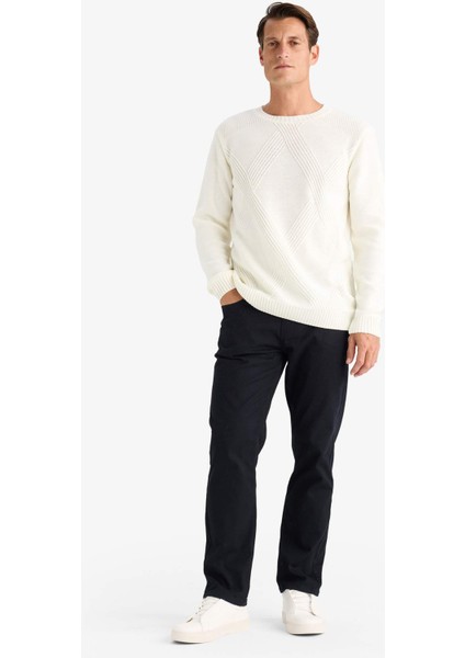 Standart Fit Bisiklet Yaka Triko Kazak E6990AX24WN