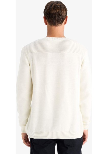 Standart Fit Bisiklet Yaka Triko Kazak E6990AX24WN