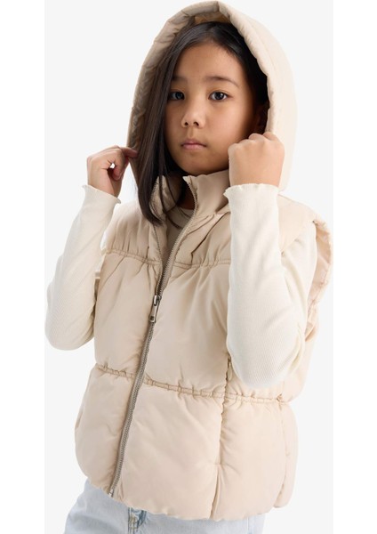 Kız Çocuk Su İtici Kapüşonlu Fermuarlı Şişme Yelek C4971A825AU