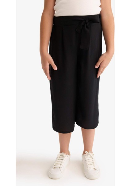 Kız Çocuk Culotte Geniş Paça Viskon Kapri