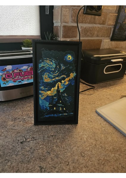 Mountain Refuge Moonlit Haven Kabartmalı Tablo modelleri