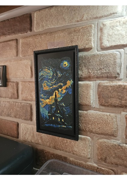 Mountain Refuge Moonlit Haven Kabartmalı Tablo fırsatları