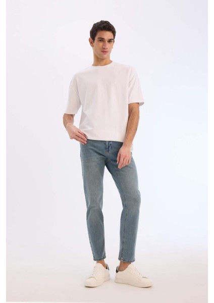 Slim Tapered Fit Dar Kalıp Normal Bel Daralan Paça Jean Pantolon E7108AX25SP