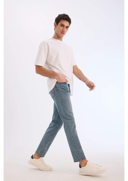 Slim Tapered Fit Dar Kalıp Normal Bel Daralan Paça Jean Pantolon E7108AX25SP