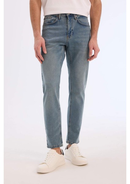 Slim Tapered Fit Dar Kalıp Normal Bel Daralan Paça Jean Pantolon E7108AX25SP