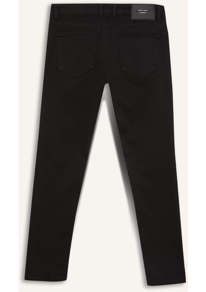 Carlo Skinny Fit Solmayan Renk Ekstra Dar Kalıp Normal Bel Ekstra Dar Paça Siyah Jean Pantolon R8763AZ25SP