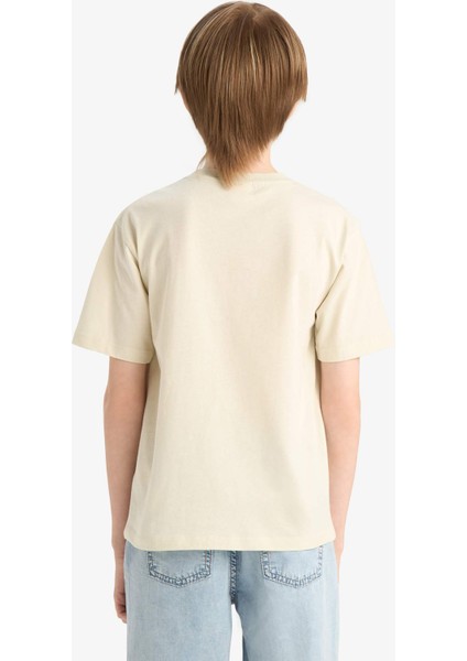 Erkek Çocuk Bisiklet Yaka Baskılı Kısa Kollu Tişört E6320A825HS