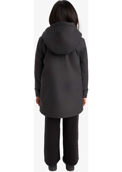 Kız Çocuk Su Geçirmez Kapüşonlu Fermuarlı Yağmurluk C5229A825AU