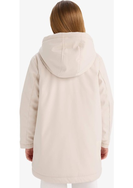 Kız Çocuk Su Geçirmez Kapüşonlu Fermuarlı Yağmurluk C5228A825AU