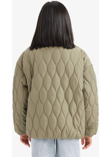 Kız Çocuk Su Geçirmez Kapitoneli Fermuarlı Çıtçıtlı Mont E7039A825AU