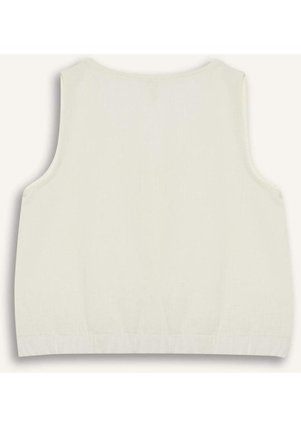 Kız Çocuk Düğmeli Kolsuz Bluz E6547A825SM