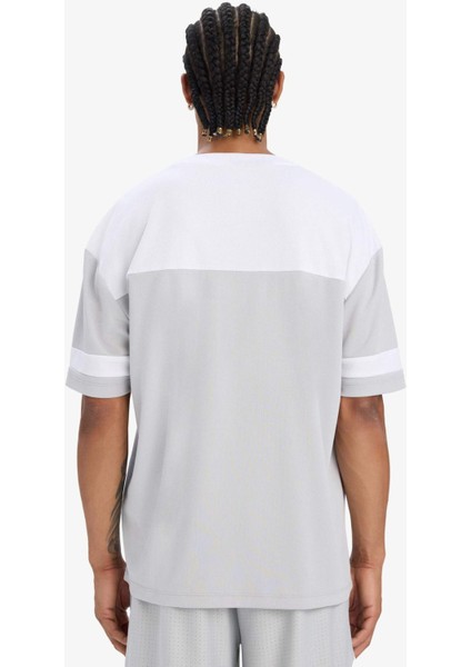 Fit Hızlı Kuruyan Oversize Geniş Kalıp Bisiklet Yaka Baskılı Sporcu Kısa Kollu Tişört E4122AX25SM