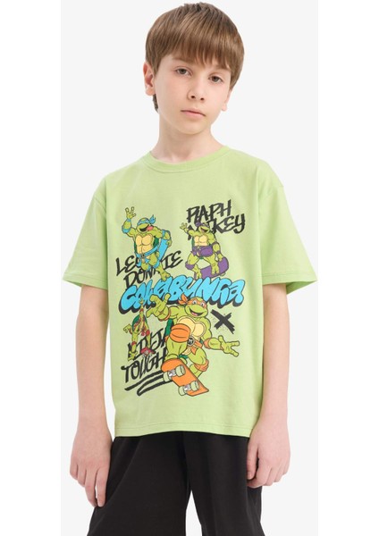 Erkek Çocuk Ninja Turtles-Retro Pijama Takımı Kısa Kollu Üst Şort E6965A825HS