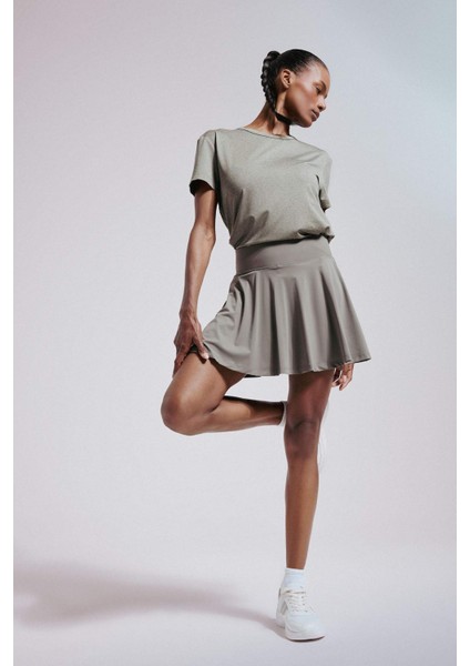 Fit İçi Taytlı Pileli Mini Etek