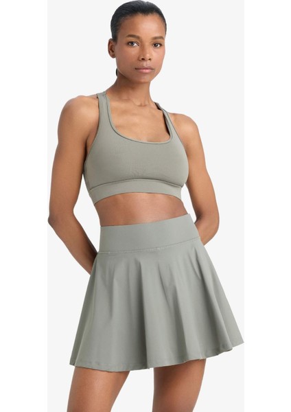 Fit İçi Taytlı Pileli Mini Etek