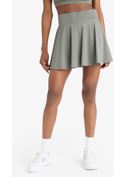 Fit İçi Taytlı Pileli Mini Etek