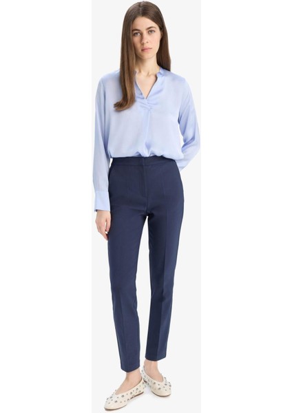 Chino Kumaş Pantolon Yüksek Bel Düz Paça E5458AX25SP