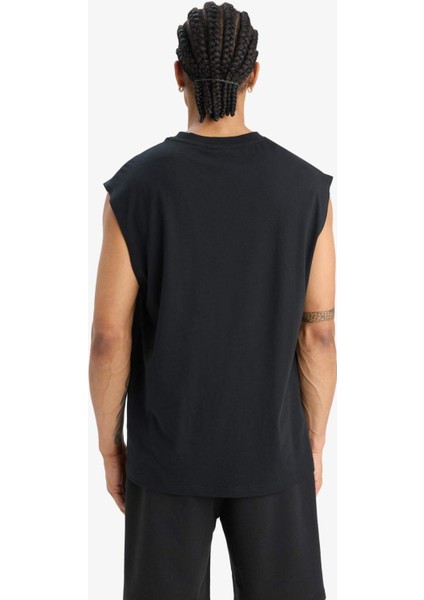 %100 Pamuk DeFactoFit NBA Brooklyn Nets Oversize Geniş Kalıp Bisiklet Yaka Atlet E7284AX25AU