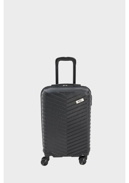 Unisex Sert Kapaklı Çekçekli Küçük Boy Valiz E7342AXNS