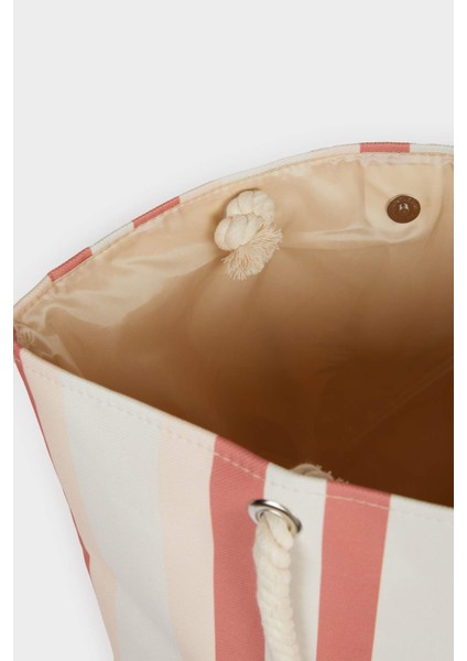 Kadın Ananas Desenli Plaj Çantası E7393AXNS