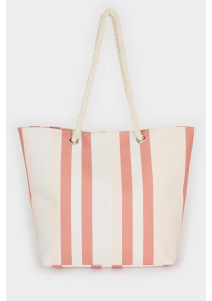 Kadın Ananas Desenli Plaj Çantası E7393AXNS