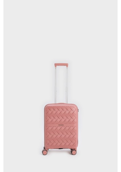 Unisex Sert Kapaklı Çekçekli Küçük Boy Valiz E7081AXNS