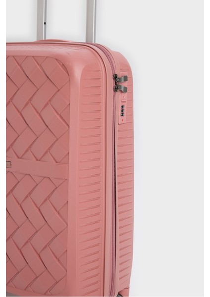 Unisex Sert Kapaklı Çekçekli Küçük Boy Valiz E7081AXNS