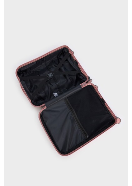 Unisex Sert Kapaklı Çekçekli Küçük Boy Valiz E7081AXNS