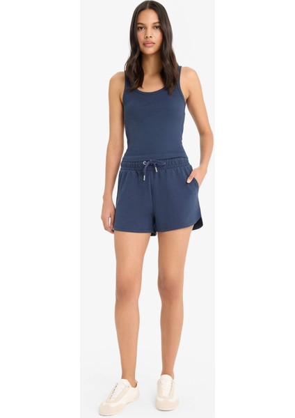 Relax Fit Beli Bağcıklı Kısa Şort E5853AX25SM