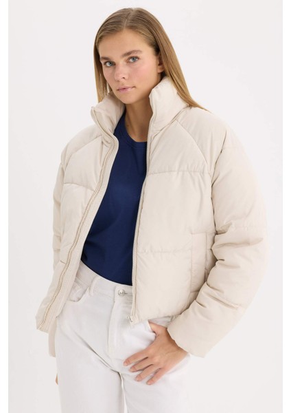 Regular Fit Şişme Mont Fermuarlı Cepli E7385AX24WN