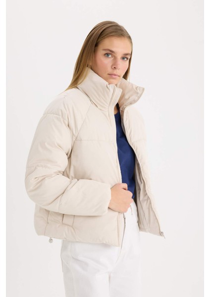 Regular Fit Şişme Mont Fermuarlı Cepli E7385AX24WN