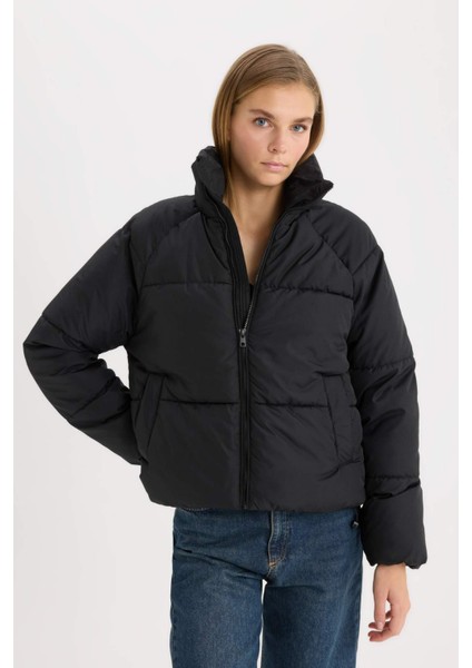 Regular Fit Şişme Mont Fermuarlı Cepli E7385AX24WN