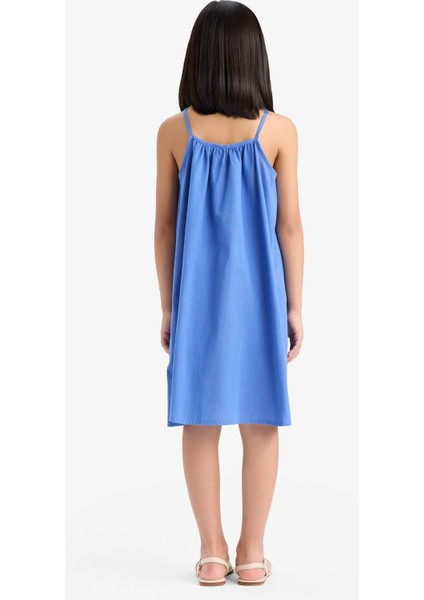 Kız Çocuk A Kesim Pamuklu Kolsuz Yazlık Elbise