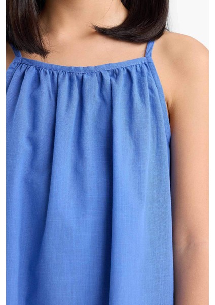 Kız Çocuk A Kesim Pamuklu Kolsuz Yazlık Elbise E5808A825HS