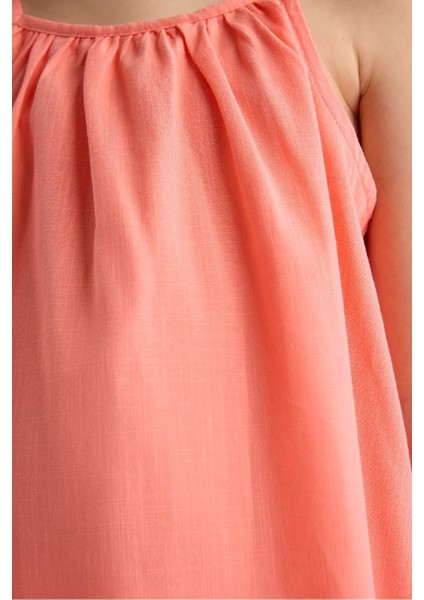 Kız Çocuk A Kesim Pamuklu Askılı Yazlık Elbise E5808A825HS