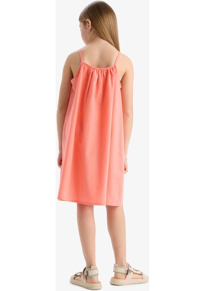 Kız Çocuk A Kesim Pamuklu Askılı Yazlık Elbise E5808A825HS